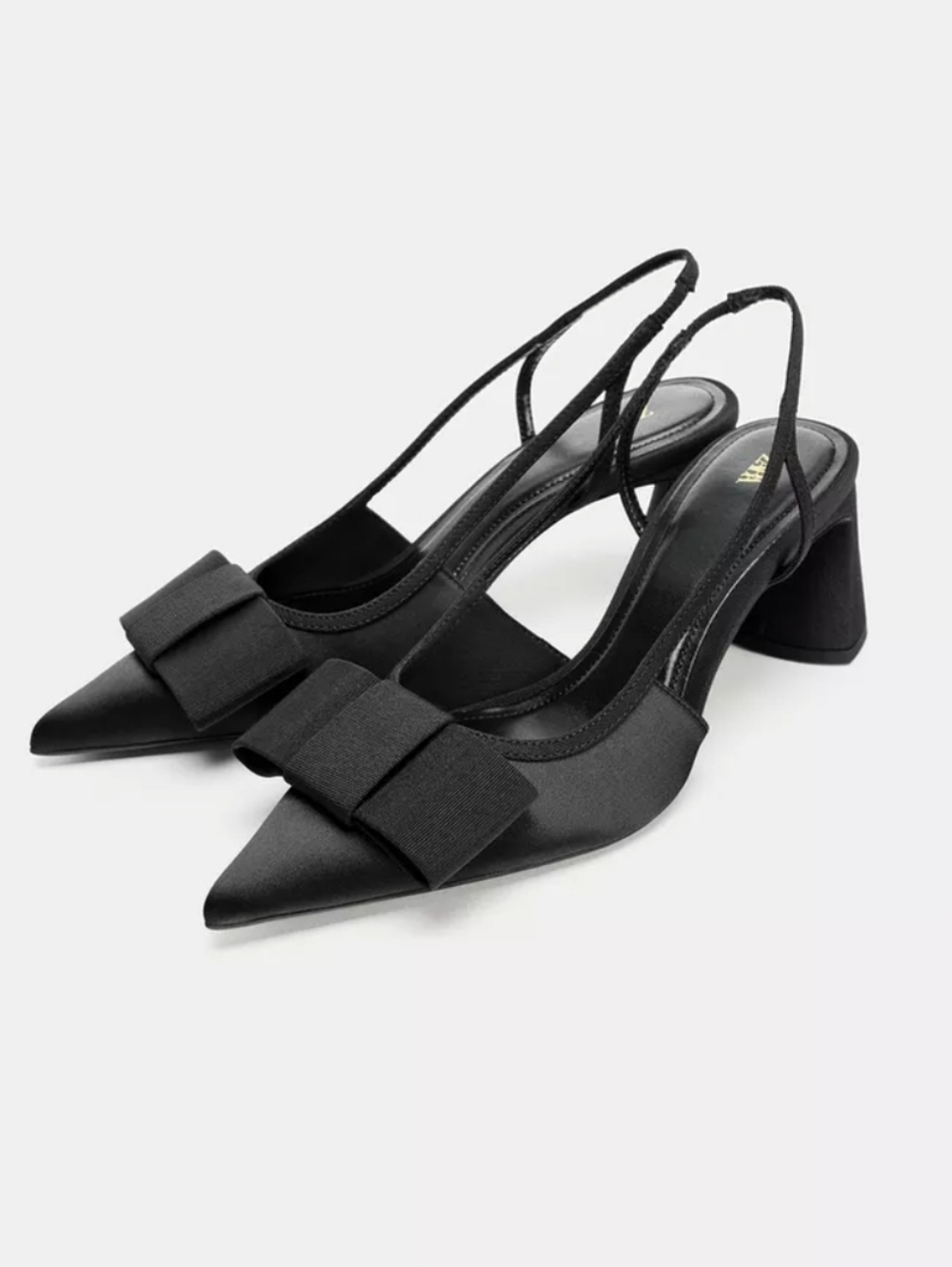Zara Bow Slingback Chunky Wide Heel Size 8